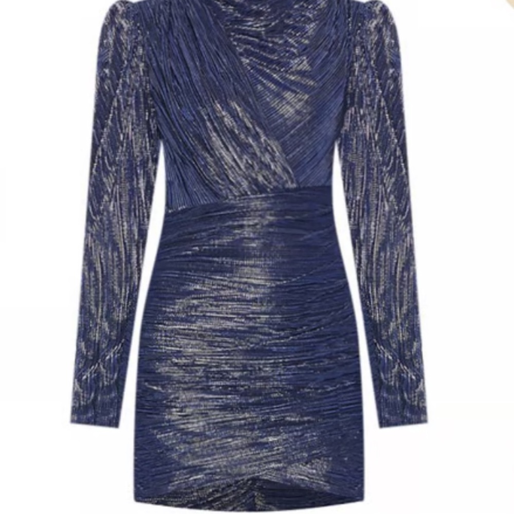 Elegant Blue Long Sleeve Dress